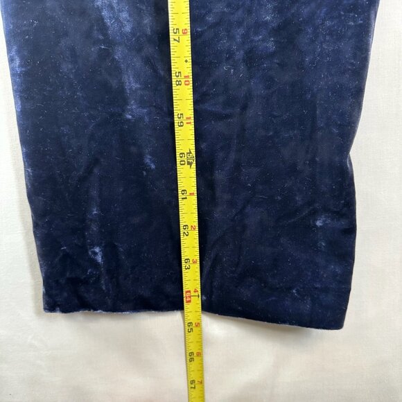 Nine.Eight Jumpsuit Size 18 Drape Front Sleeveless Velvet Straight Leg Blue - Picture 13 of 13